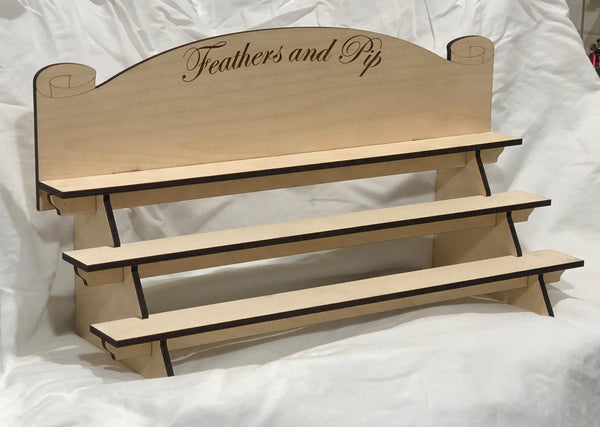 Sturdy Slot Together hatchback flatpack Shelves. 3 Tier TableTop Craft Exhibitors Display Shelves.