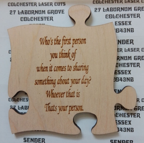 Personalised puzzle coasters