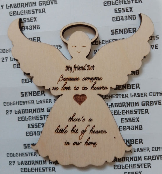 Angel with Verse Personalised
