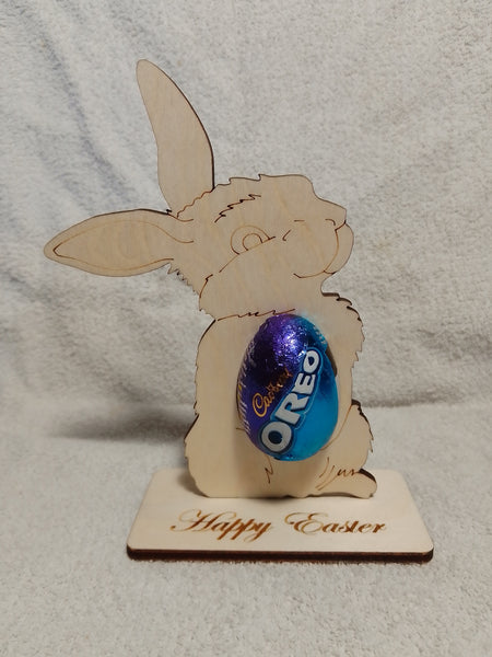 Personalised Creme Egg 0r Easter Money Bunny on stand 140mm tall