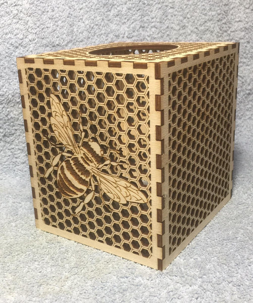 Honeycomb with Bee tissue box cover