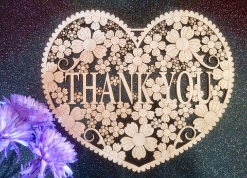 Various designs floral heart  Thank You - Friend - Mum - Nanny and more 200mm tall