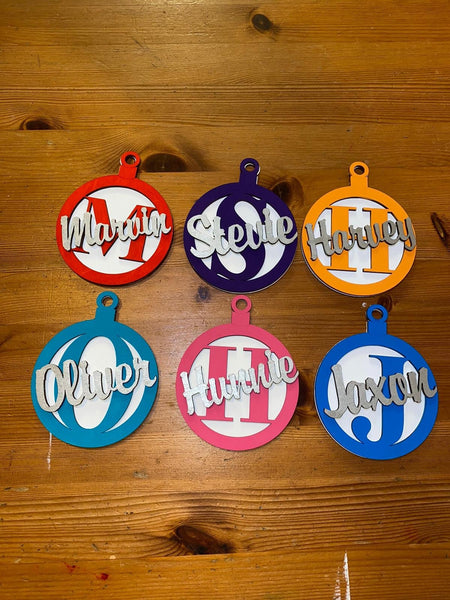 Christmas Baubles Layered and Personalised