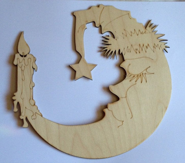 Various moon designs 260mm tall - plaque or mobile